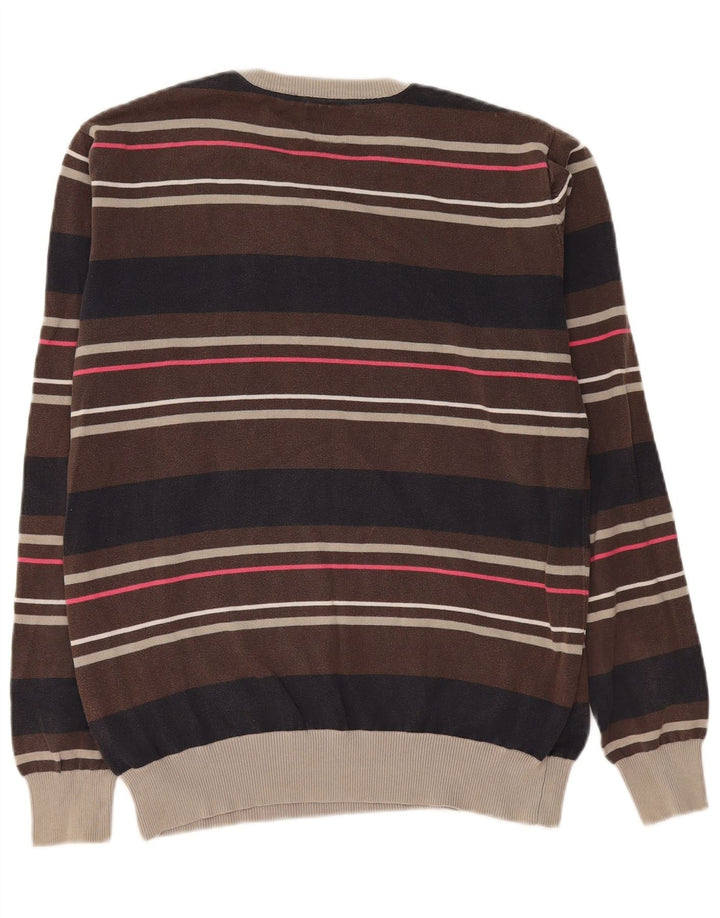Męski sweter Jack & Jones z graficznym wycięciem pod szyją i średnim brązowym kolorem