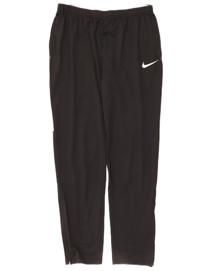 Męskie spodnie dresowe Nike Dri Fit, duży czarny poliester z blokami kolorów