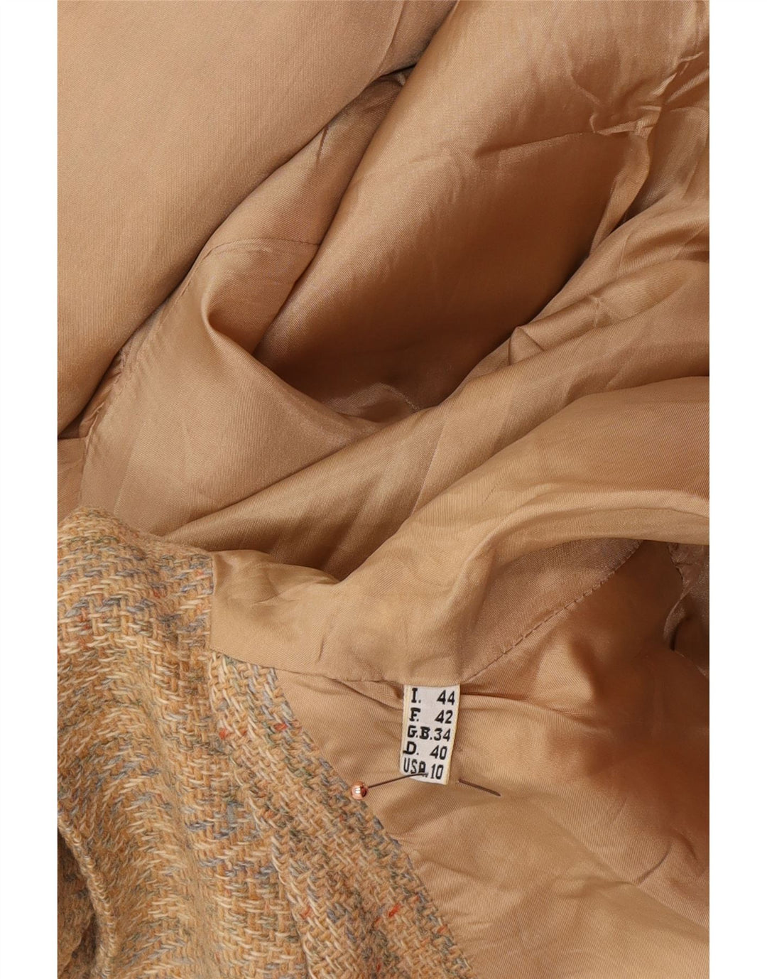 Damska marynarka FENDI zapinana na 2 guziki IT 44, klasyczna w średnie beżowe paski