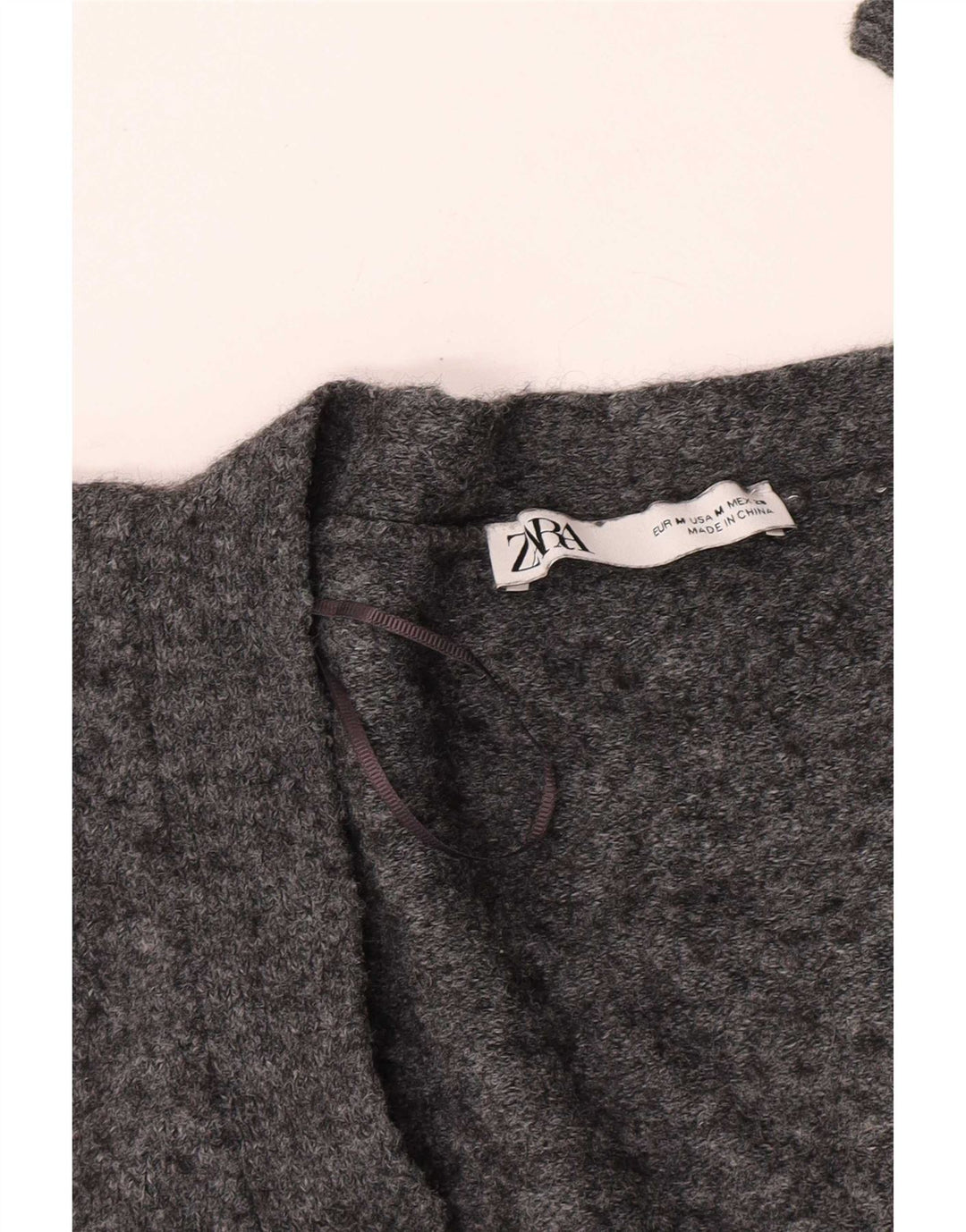 Sweter damski Zara Crop Cardigan UK 14 Średni szary nakrapiany