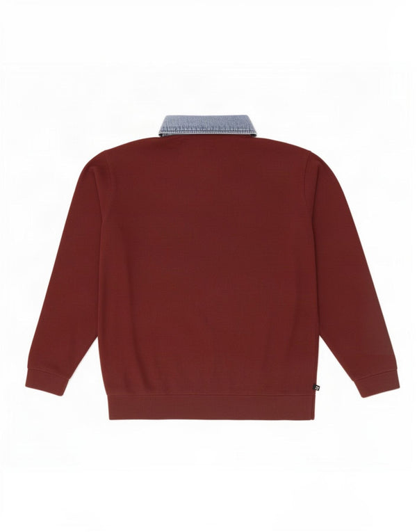 Marks & Spencer Męski sweter polo Blue Harbor, duży, bordowy