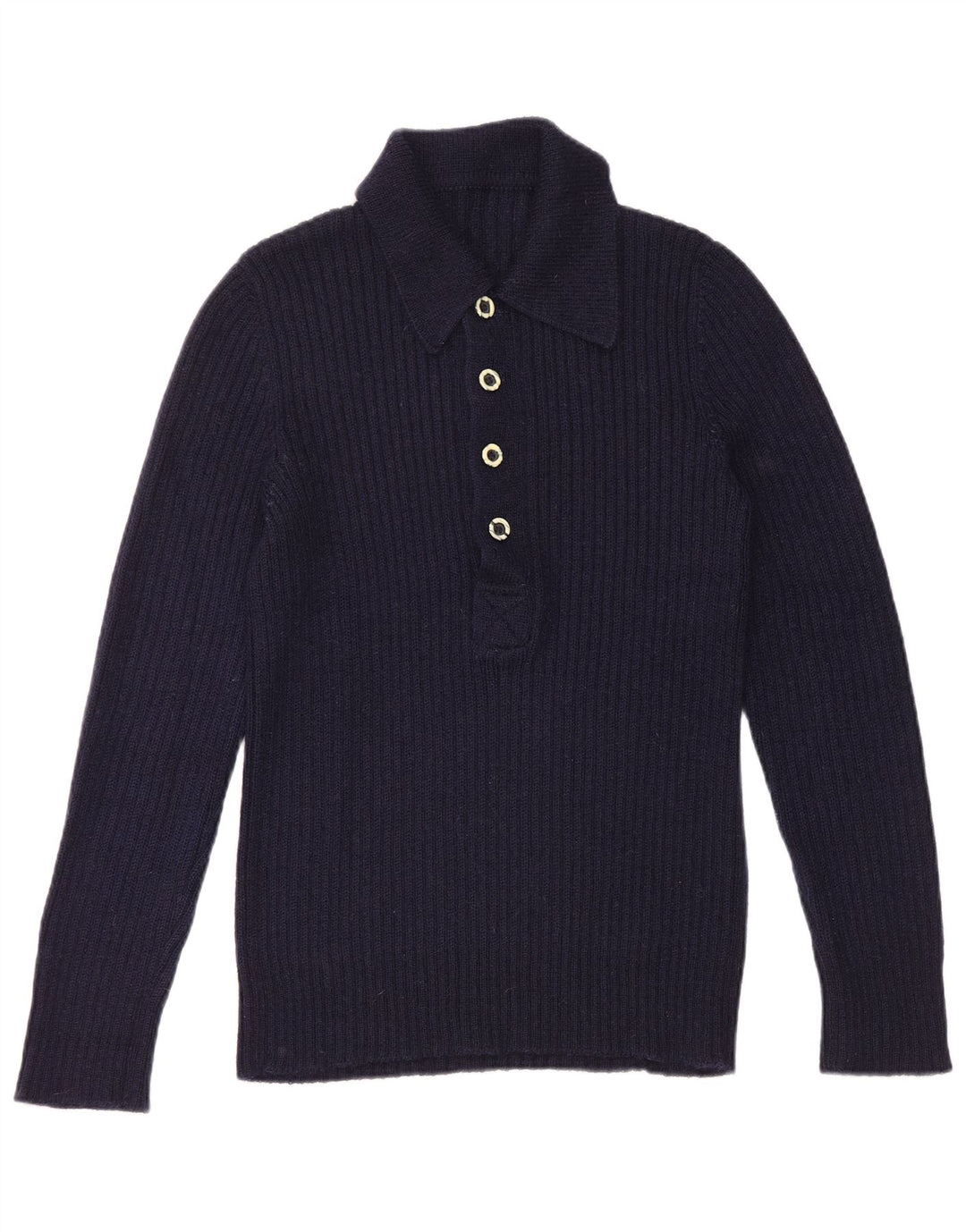 Vintage męski sweter polo, mały, granatowy