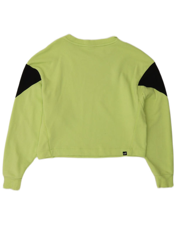 Damska bluza Puma Crop Jumper UK 10, mała, zielona, bawełniana w bloki kolorów