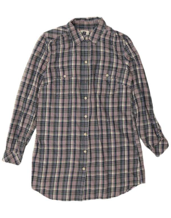 Damska flanelowa sukienka koszulowa Levi's UK 10 w małą fioletową kratkę, bawełniana