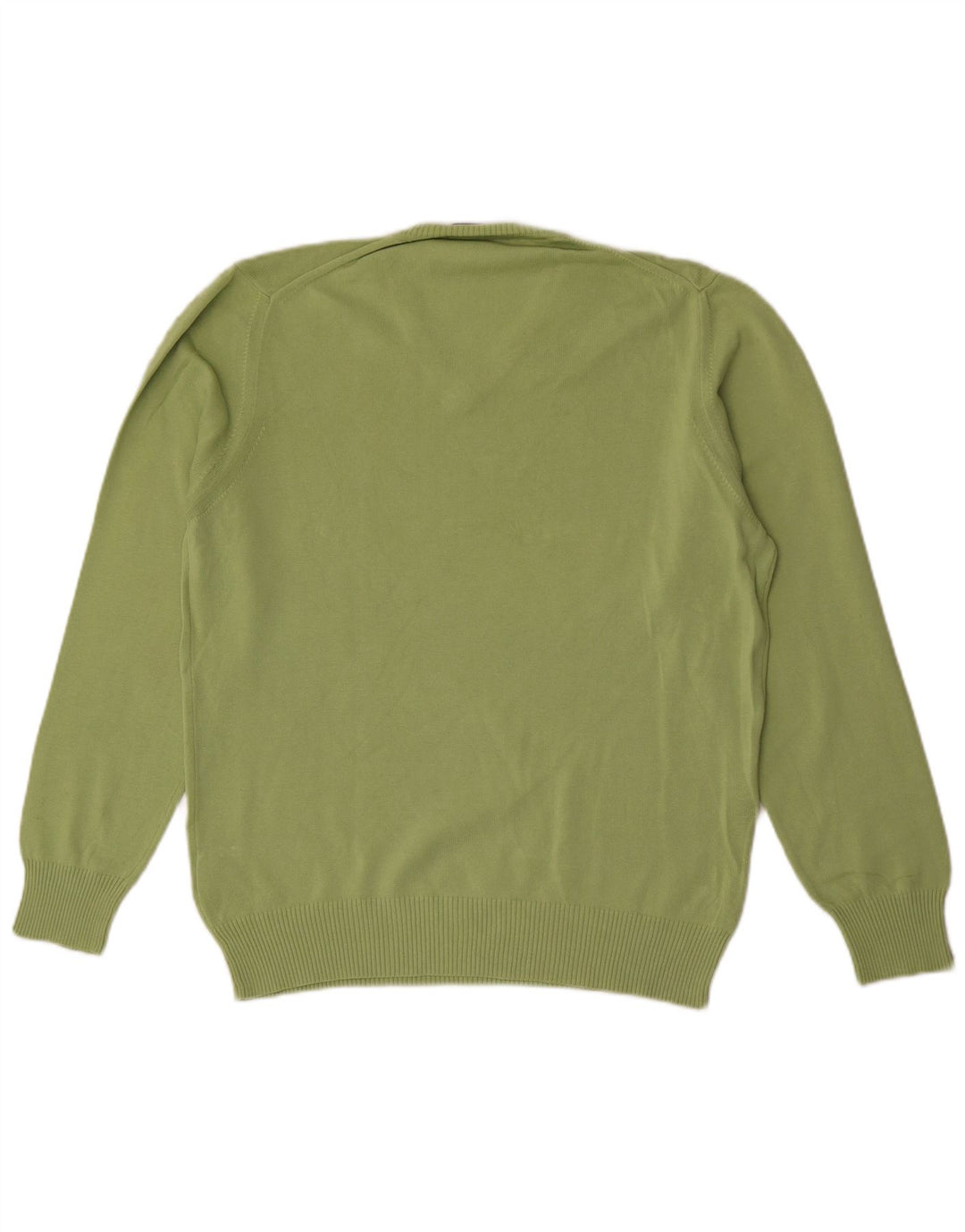 Męski sweter Zara z dekoltem w kształcie litery V, duży, zielony, bawełniany