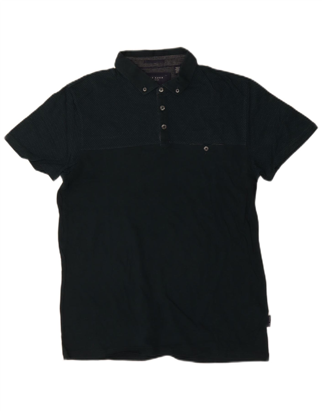 Męska koszulka polo Ted Baker, rozmiar 3, średnia, zielona bawełna w plamki