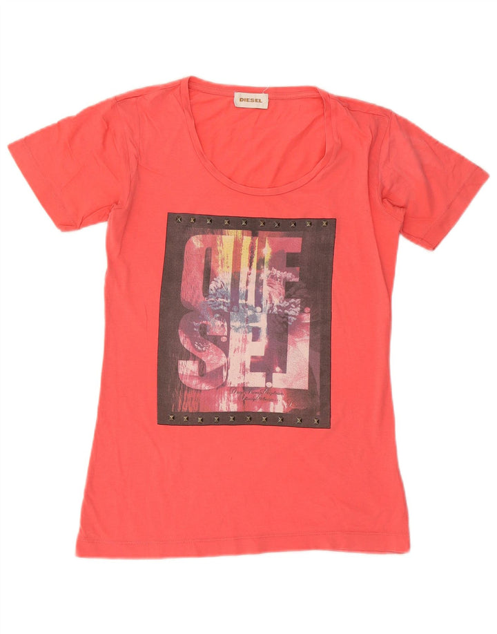 Damska koszulka graficzna Diesel Top UK 12 Medium Orange