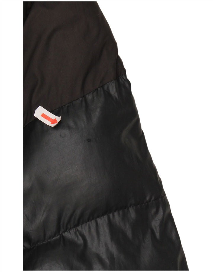 Damska ocieplana kurtka z kapturem ADIDAS UK 16, duży, czarny poliester z blokami kolorów