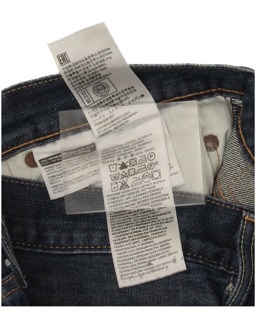 Męskie jeansy Levi's 501 Straight W36 L30 Niebieskie bawełniane