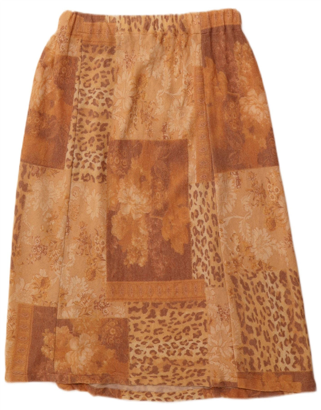 Damska spódnica w kształcie litery A w stylu vintage W30 Średni brązowy patchwork