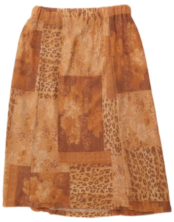 Damska spódnica w kształcie litery A w stylu vintage W30 Średni brązowy patchwork