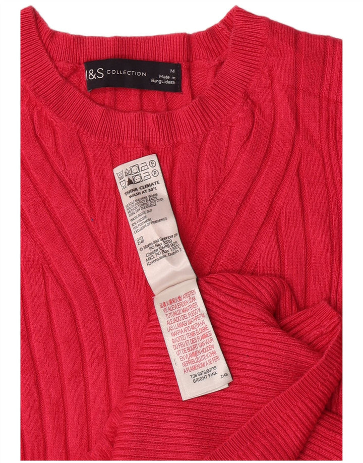 Marks & Spencer Damski sweter z dekoltem w łódkę, UK 12, średni róż