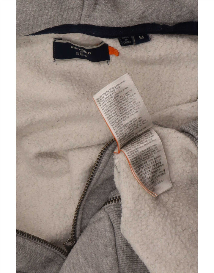 Męski sweter z kapturem i zamkiem Superdry, średnioszary, bawełniany