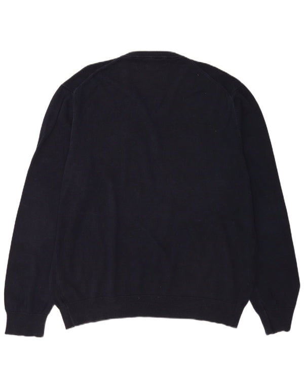 Marks & Spencer Męski sweter z dekoltem w kształcie litery V, 2XL, granatowy, bawełniany