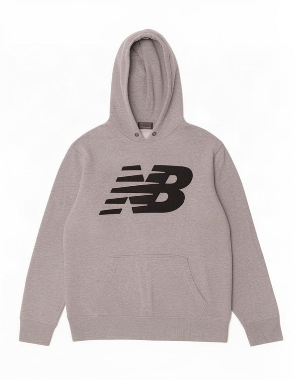 Męski sweter z kapturem New Balance w kolorze średnioszarym, bawełniany