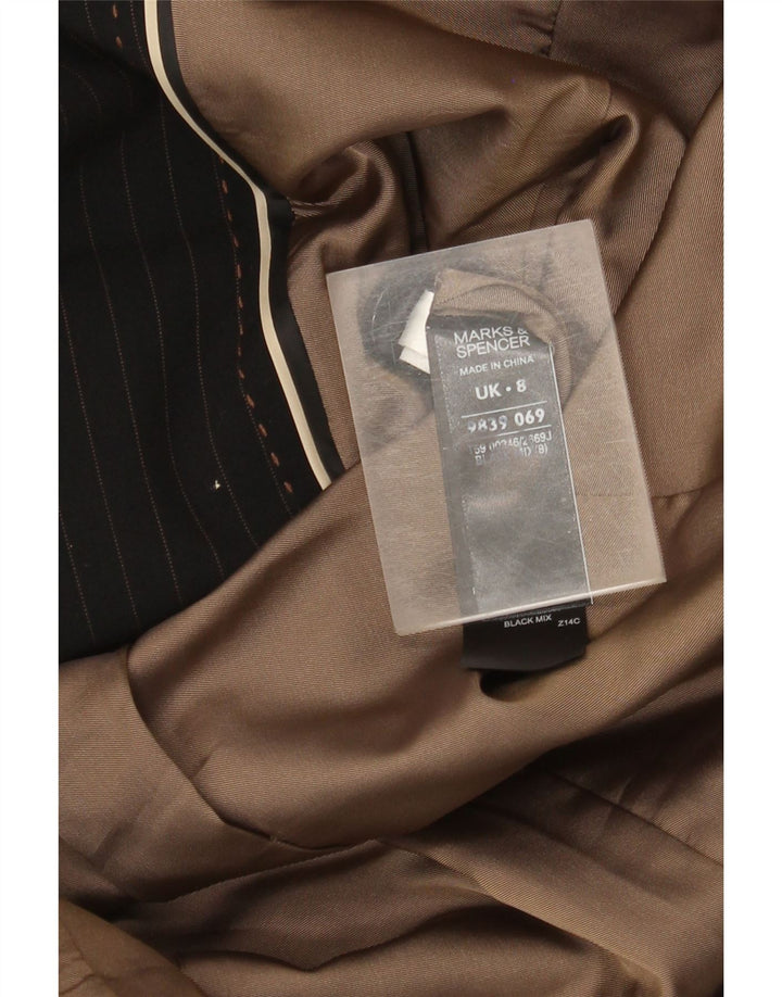 Marks & Spencer Damska marynarka zapinana na 2 guziki, UK 8, małe czarne prążki