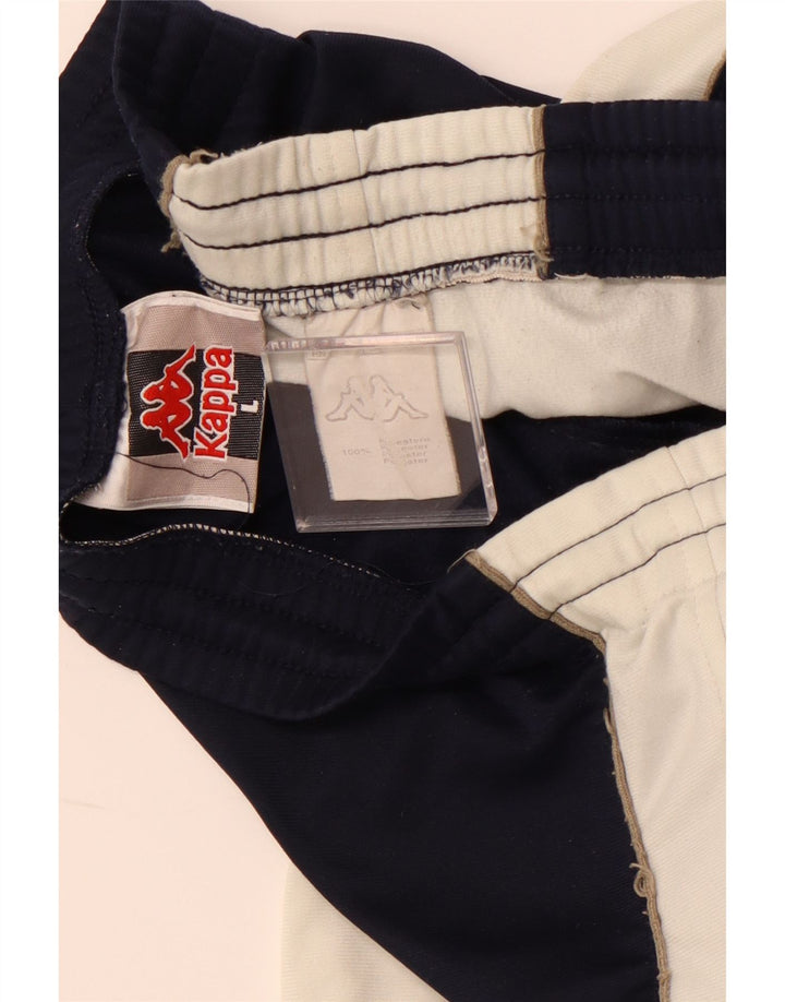 Męskie spodnie dresowe KAPPA, duże, granatowe, z poliestru w blokach kolorów