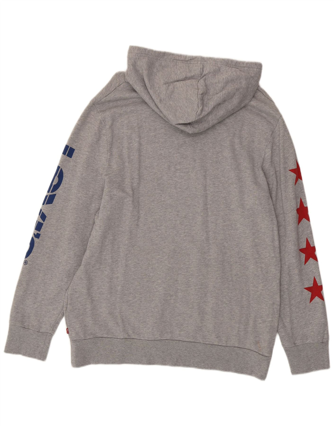 Męski sweter z kapturem i grafiką LEVI'S XL, szary, bawełniany