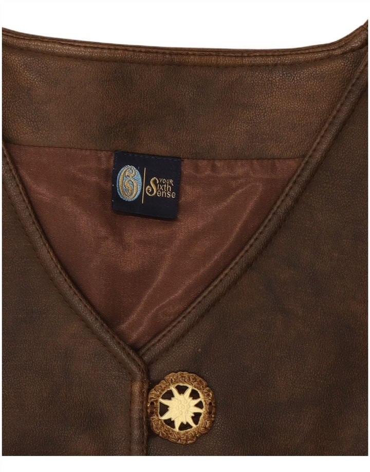 TWOJA SZÓSTA ZMYSŁ Damska kamizelka skórzana UK 18 XL brązowa