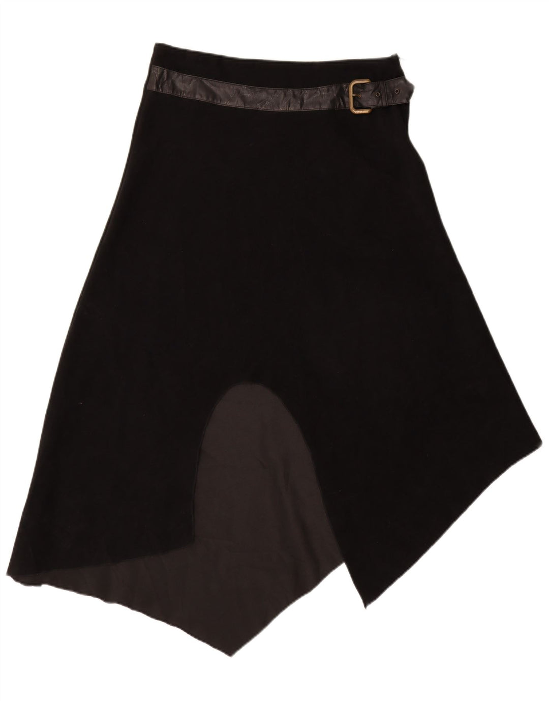 Asymetryczna spódnica damska w stylu vintage z wysokim stanem IT 48 XL W30 Czarny poliester