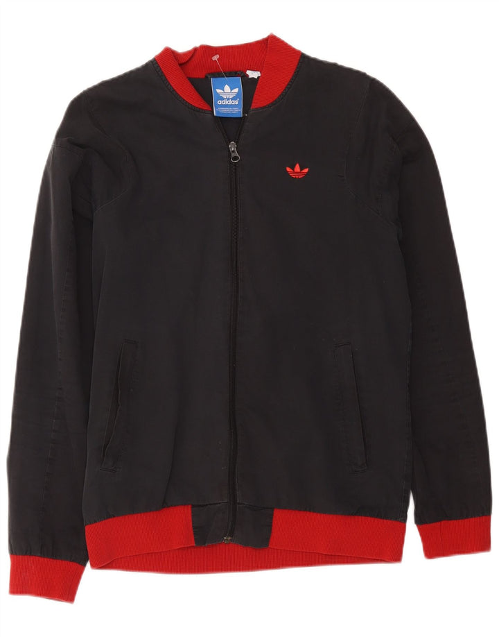 Adidas Męska bluza dresowa, mała, szara, z blokami kolorów, poliester
