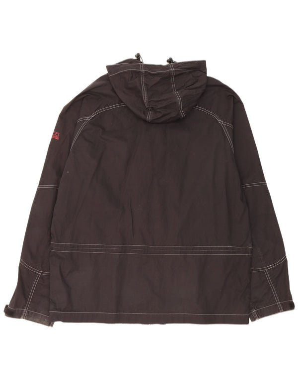 Męska kurtka przeciwdeszczowa z kapturem Tommy Hilfiger UK 42 XL, czarna bawełna