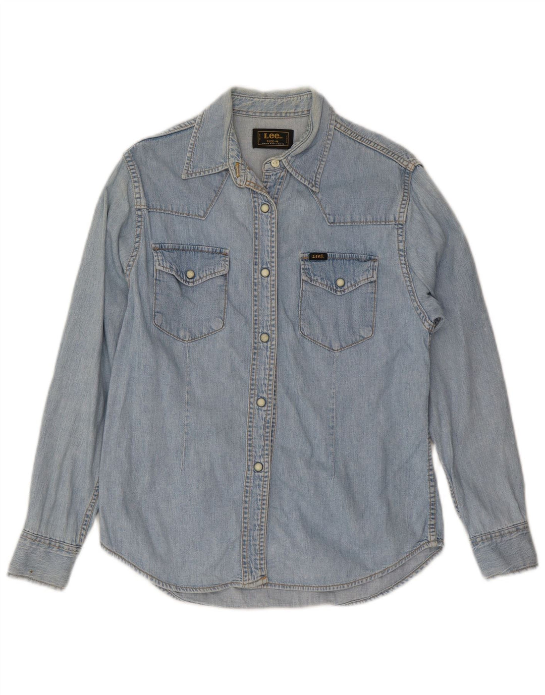 LEE Womens Denim Shirt UK 14 Medium Blue Cotton