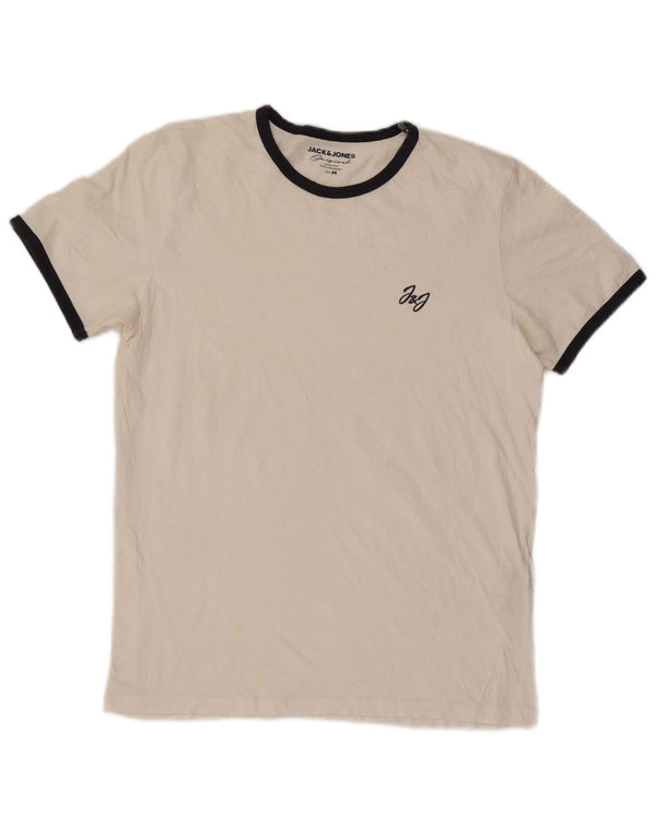 T-shirt męski Jack & Jones, bawełniany, w średnie białe paski