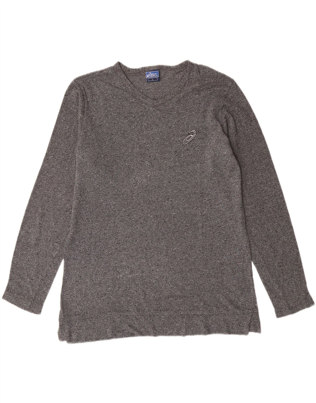 ASICS Womens Top Long Sleeve UK 16 Large Grey Flecked