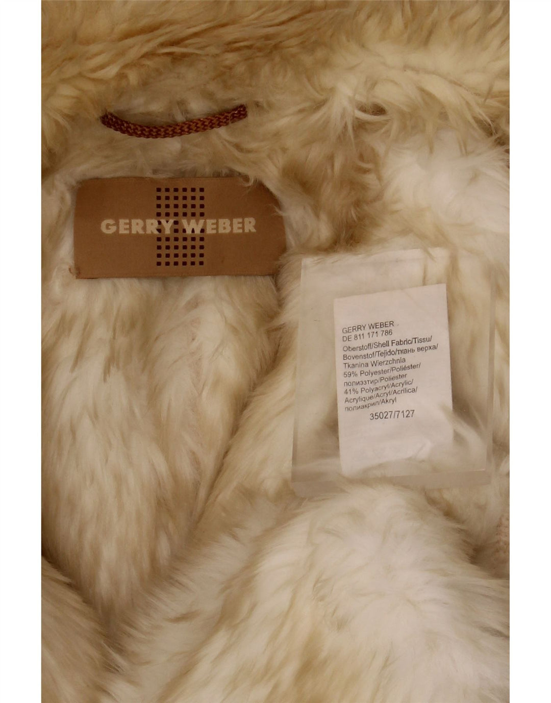 Damski płaszcz oversize Sherpa Gerry Weber UK 12, średni beżowy poliester