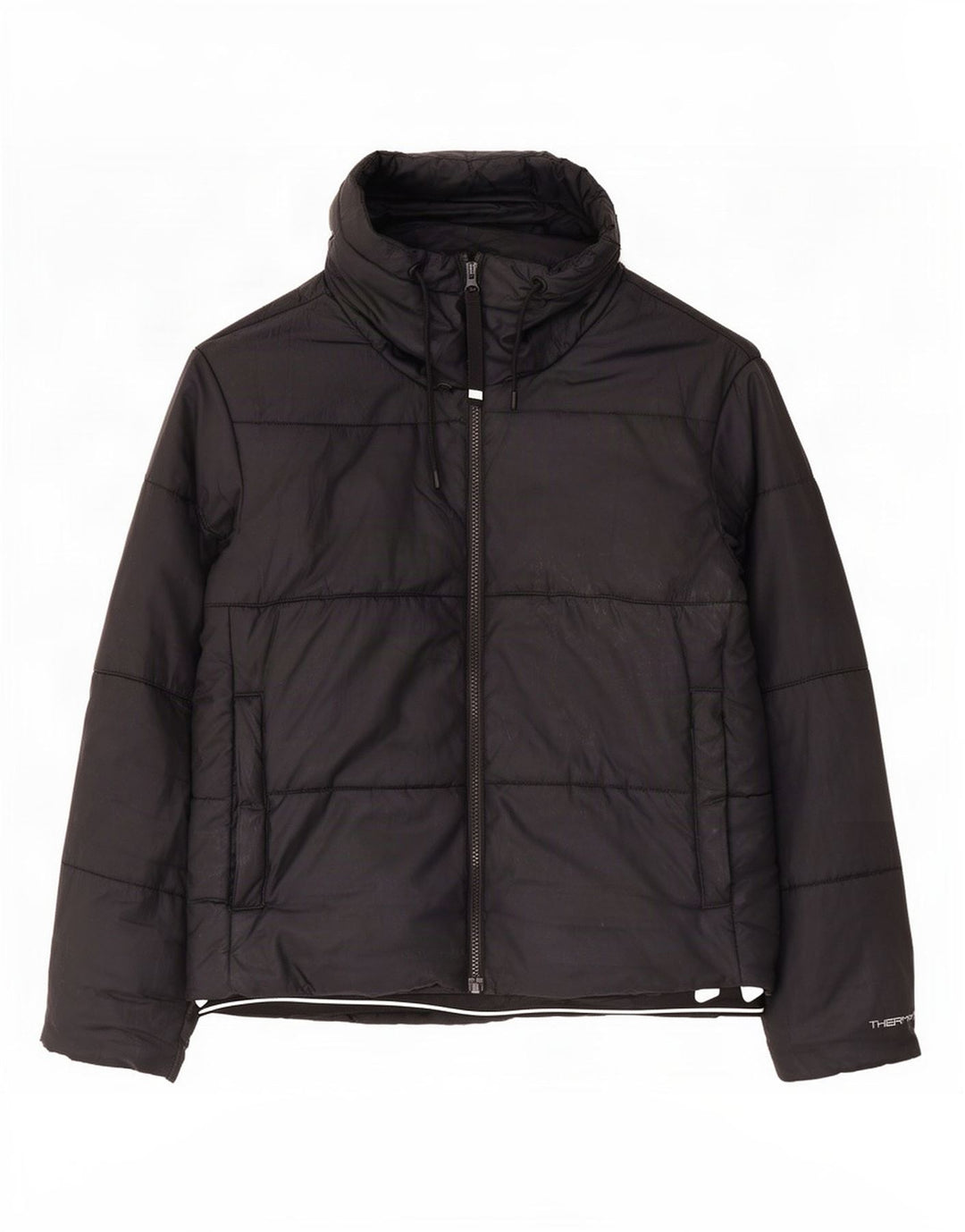 Damska kurtka z kapturem, oversize, wyściełana Nike Therma-Fit UK 14, średnia czarna