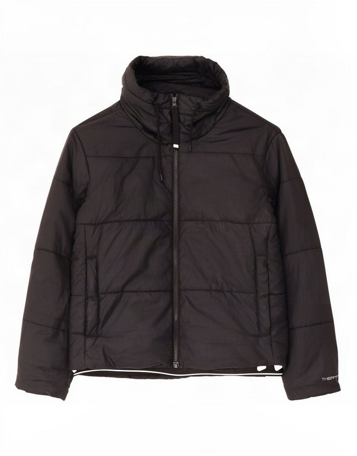 Damska kurtka z kapturem, oversize, wyściełana Nike Therma-Fit UK 14, średnia czarna
