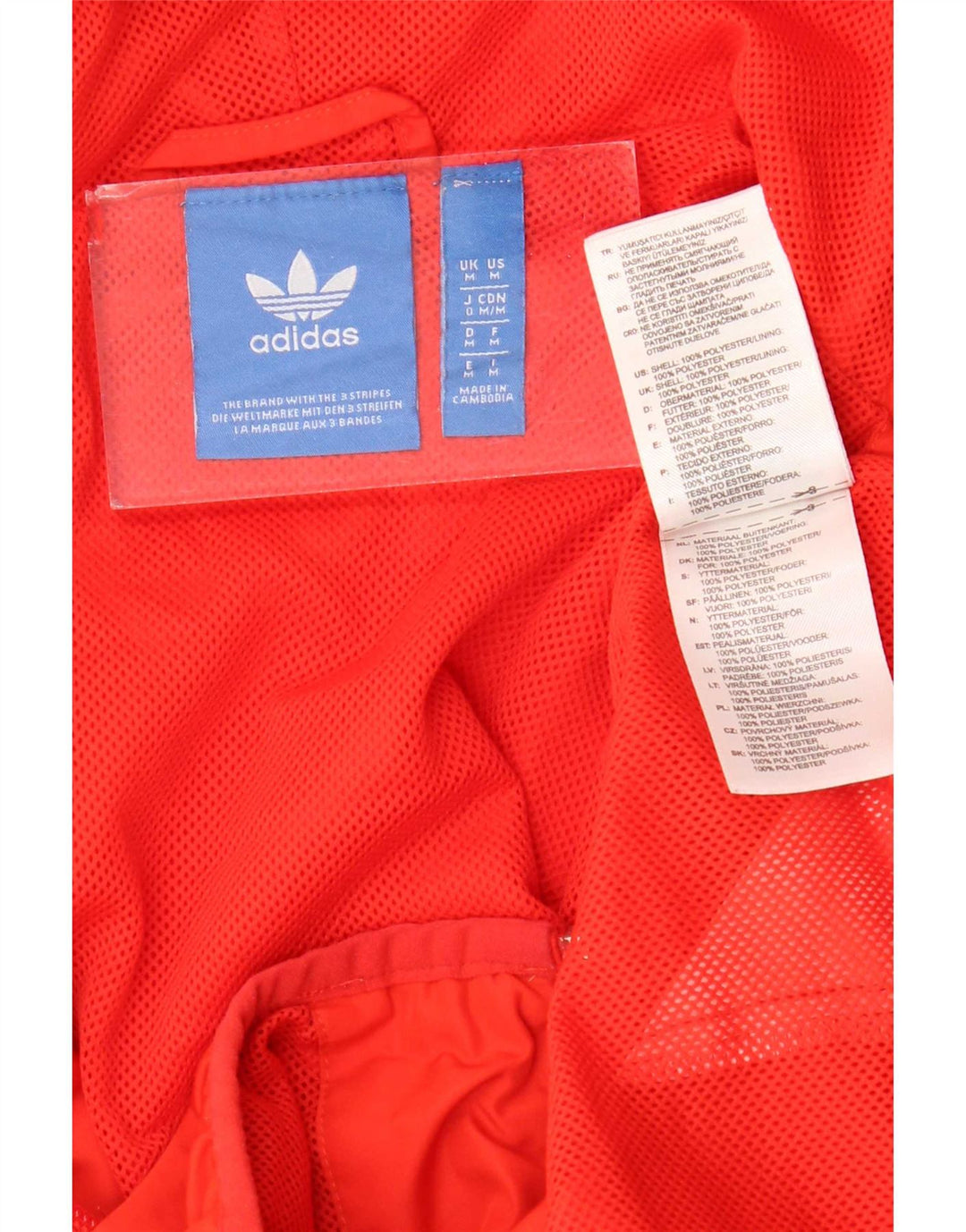 Męska bluza dresowa z kapturem Adidas, średnia czerwona, poliester z blokami kolorów