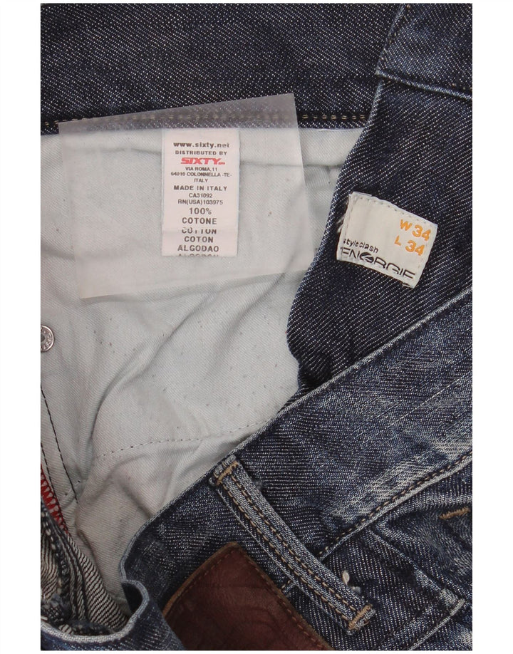 ENERGIE Męskie proste dżinsy W34 L34 Niebieskie, bawełniane