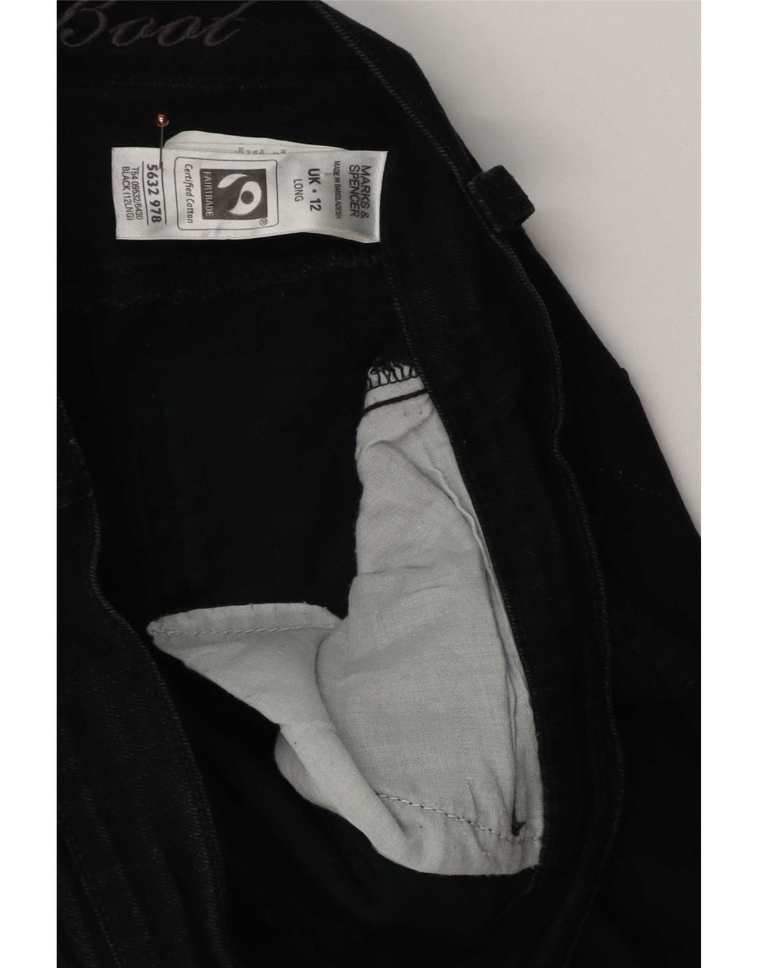 Marks & Spencer Damskie jeansy Slim Bootcut UK 12 Medium W32 L30 Czarna bawełna