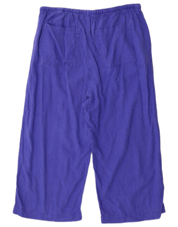Spodnie Capri Marks & Spencer Damskie UK 18 XL W38 L22 Niebieskie Lniane