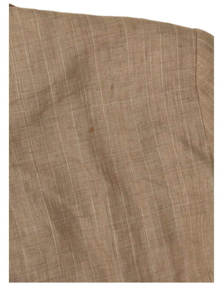 Damska marynarka Zara zapinana na 1 guzik UK 18 XL Beżowy poliester w prążki