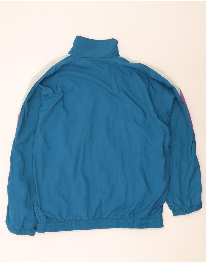 Vintage Mens Tracksuit Top Jacket XL Blue Colourblock