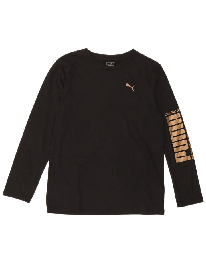 Dziewczęca koszulka z grafiką PUMA z długim rękawem 15-16 lat XL, czarna bawełna