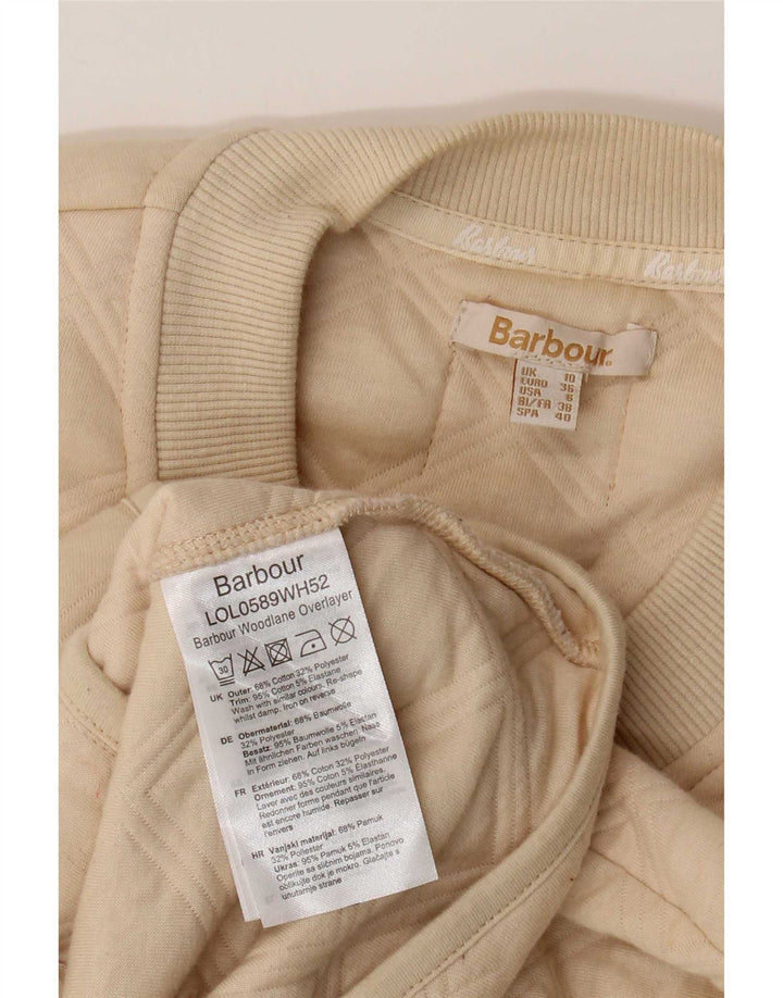 Damska pikowana kurtka oversize Barbour UK 10 Small, beżowa, bawełniana