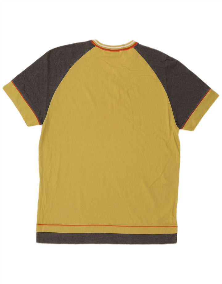 Męski T-shirt Fila z grafiką, bawełniany, średni żółty kolor