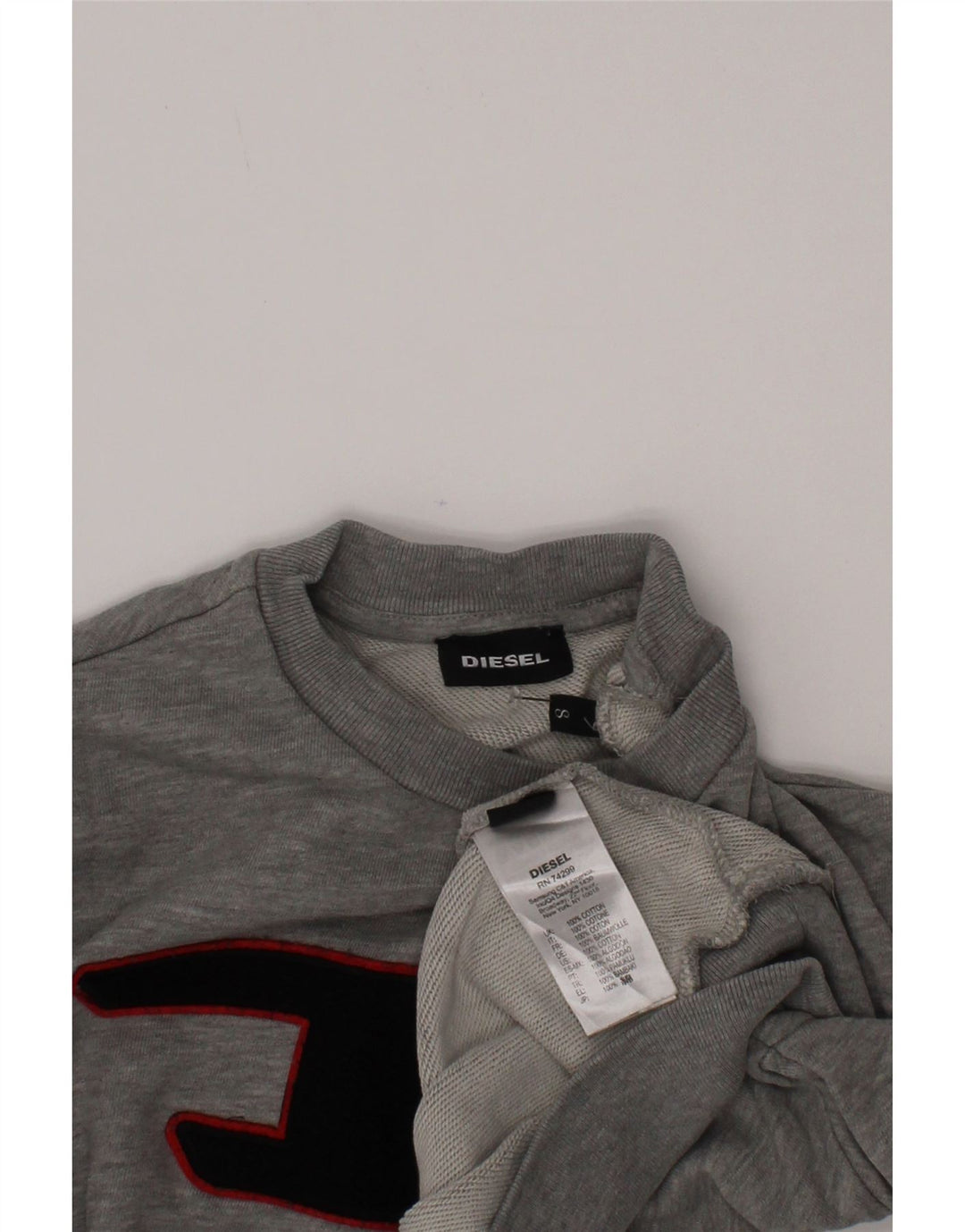 Chłopięca bluza z grafiką Diesel, 7-8 lat, szara bawełna