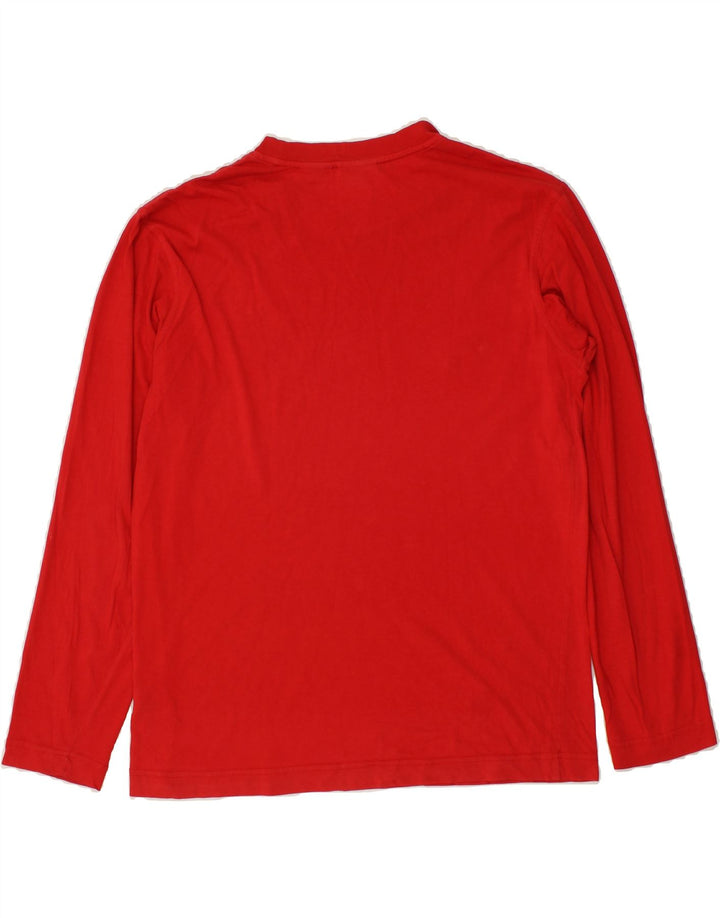 FILA Mens Graphic Top Long Sleeve Small Red Cotton Vintage Fila and Second-Hand Fila from Messina Hembry 