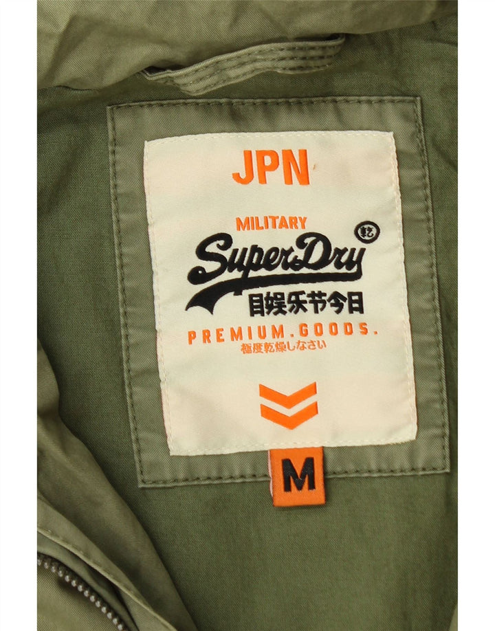 SUPERDRY Męska kurtka wojskowa UK 38, średnia, zielona bawełna