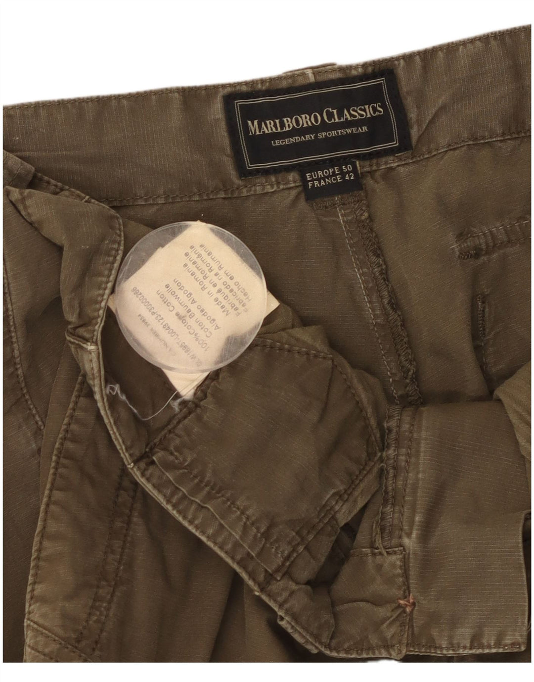 Męskie proste spodnie chino Marlboro Classics EU 50 Large W34 L34 Khaki