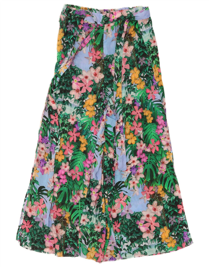 Damskie spodnie haremowe z szerokimi nogawkami Desigual, małe W26 W27, wielokolorowe kwiaty