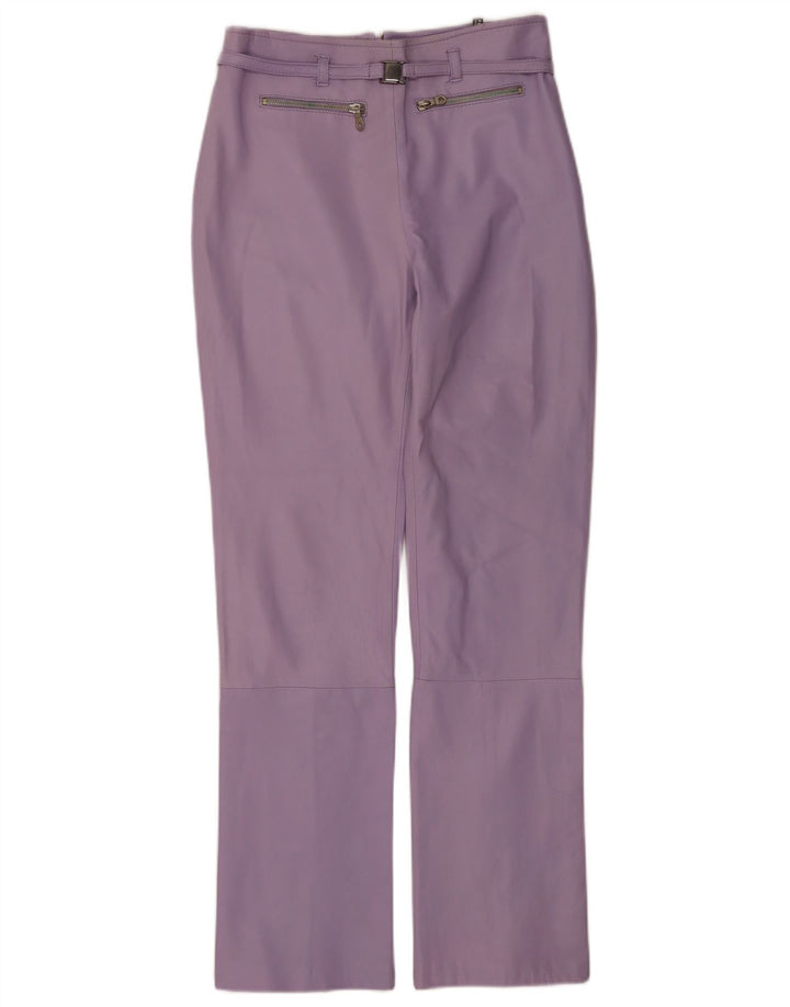 Damskie skórzane spodnie vintage IT 44 Medium W28 L32 Fioletowa skóra