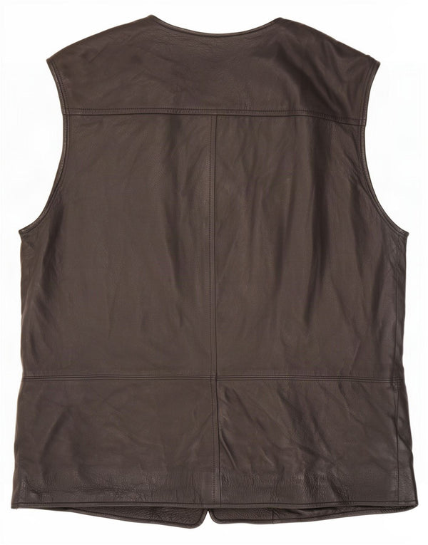Vintage męska skórzana kamizelka UK 42 XL czarna