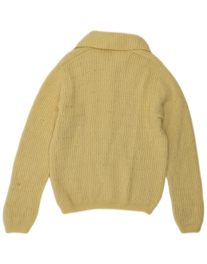 Vintage damski sweter kardigan IT 42 średni żółty