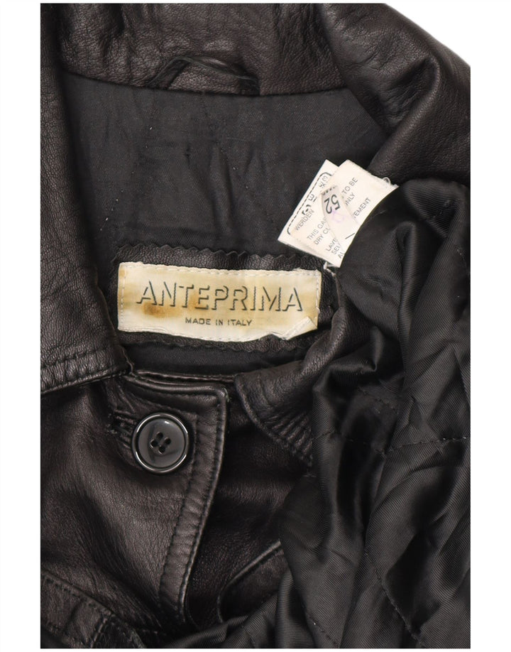 ANTEPRIMA Damski płaszcz skórzany oversize IT 52 2XL czarny